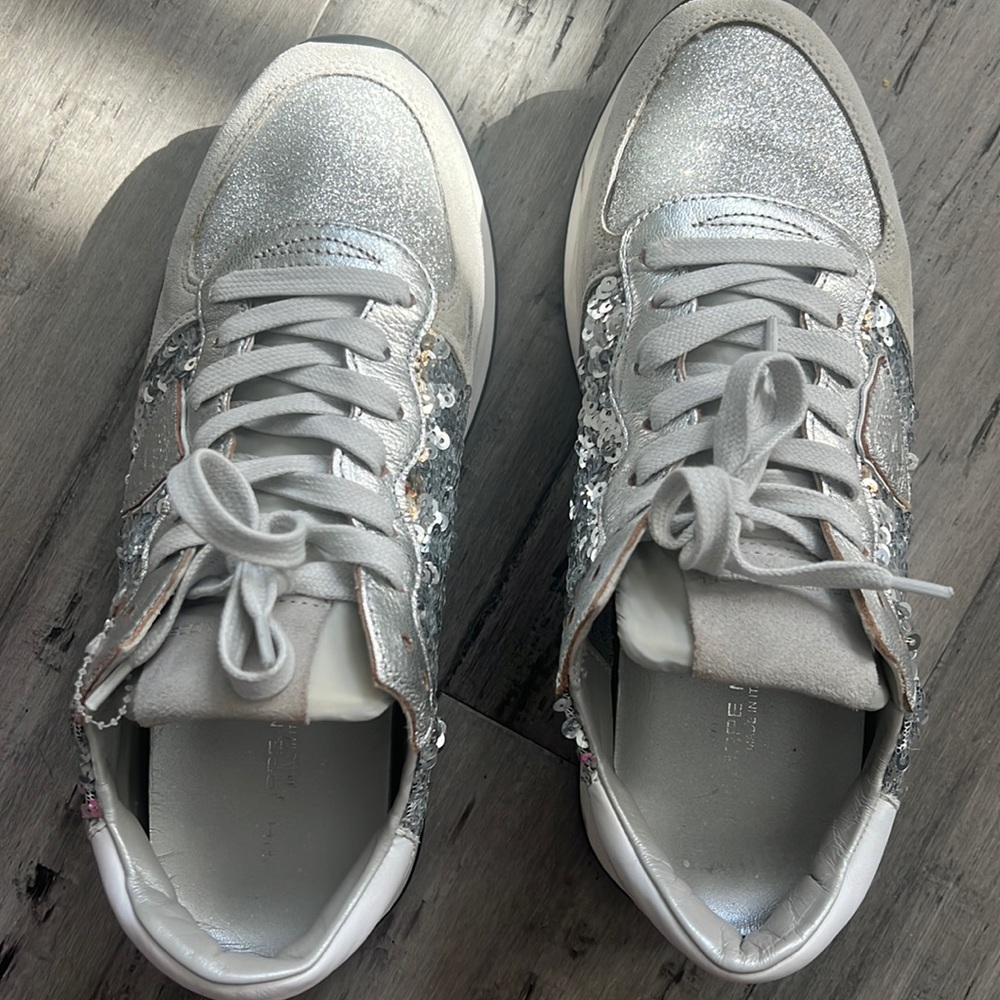 Philippe Model sequin and glitter tennis shoes size 38